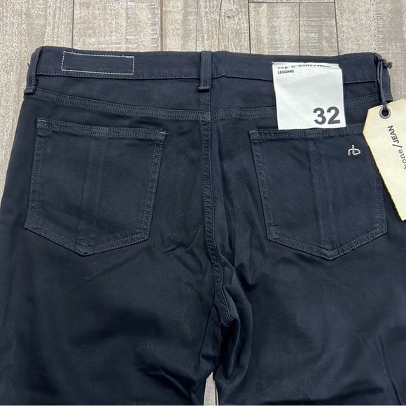 RAG & BONE Black Plush Five Pocket Low Rise Denim Legging Skinny Size 32 NWT - Picture 7 of 10